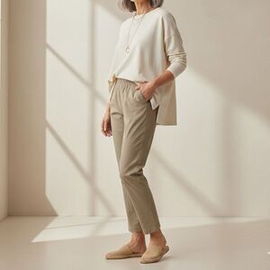 Eileen Fisher Cream Tan Cropped Pants Size XS